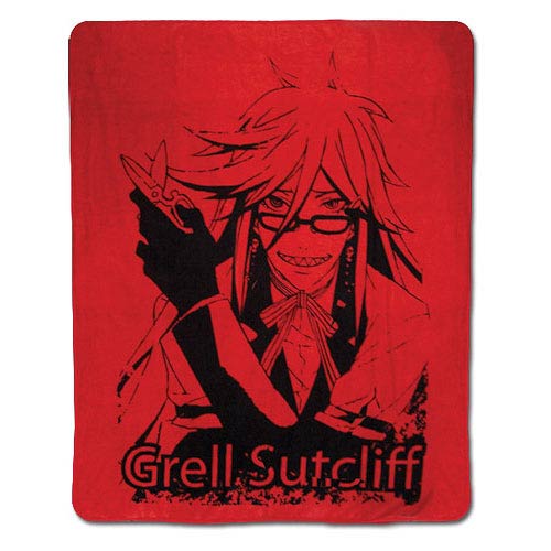 Black Butler Grell Sutcliff Red Polyester Throw Blanket